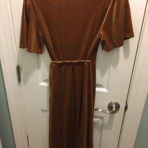 Amber Velvet midi wrap dress.